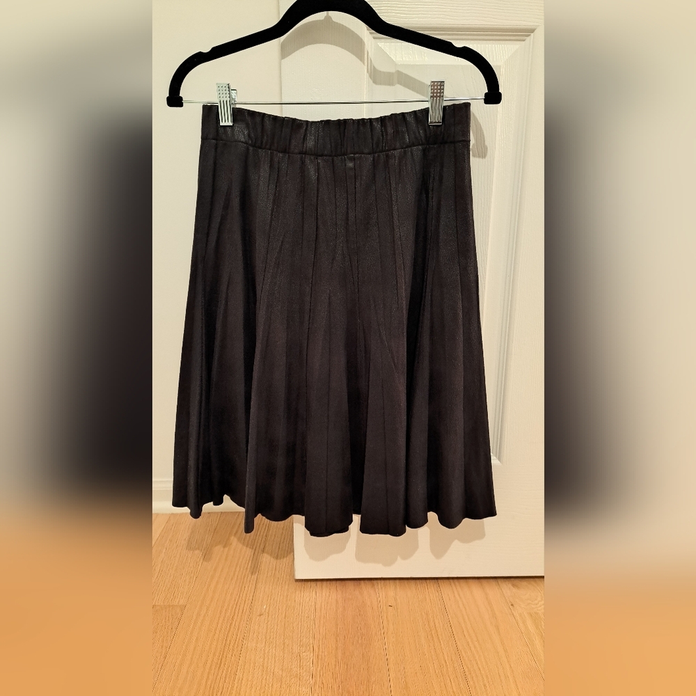 Orly Paris Black Pebbled "Leather" Skirt